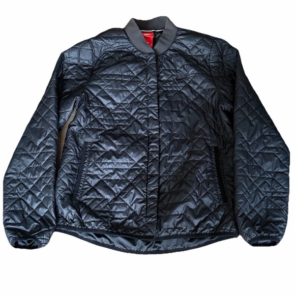 Nike Jackets & Blazers - VTG Nike Jacket Women M Black Quilt Snap Button Primaloft Sportswear FA70207EAG